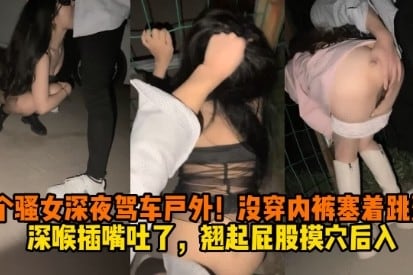 两个骚女深夜驾车户外！ 没穿内裤塞着跳 深喉插嘴吐了，翘起屁股摸穴后入